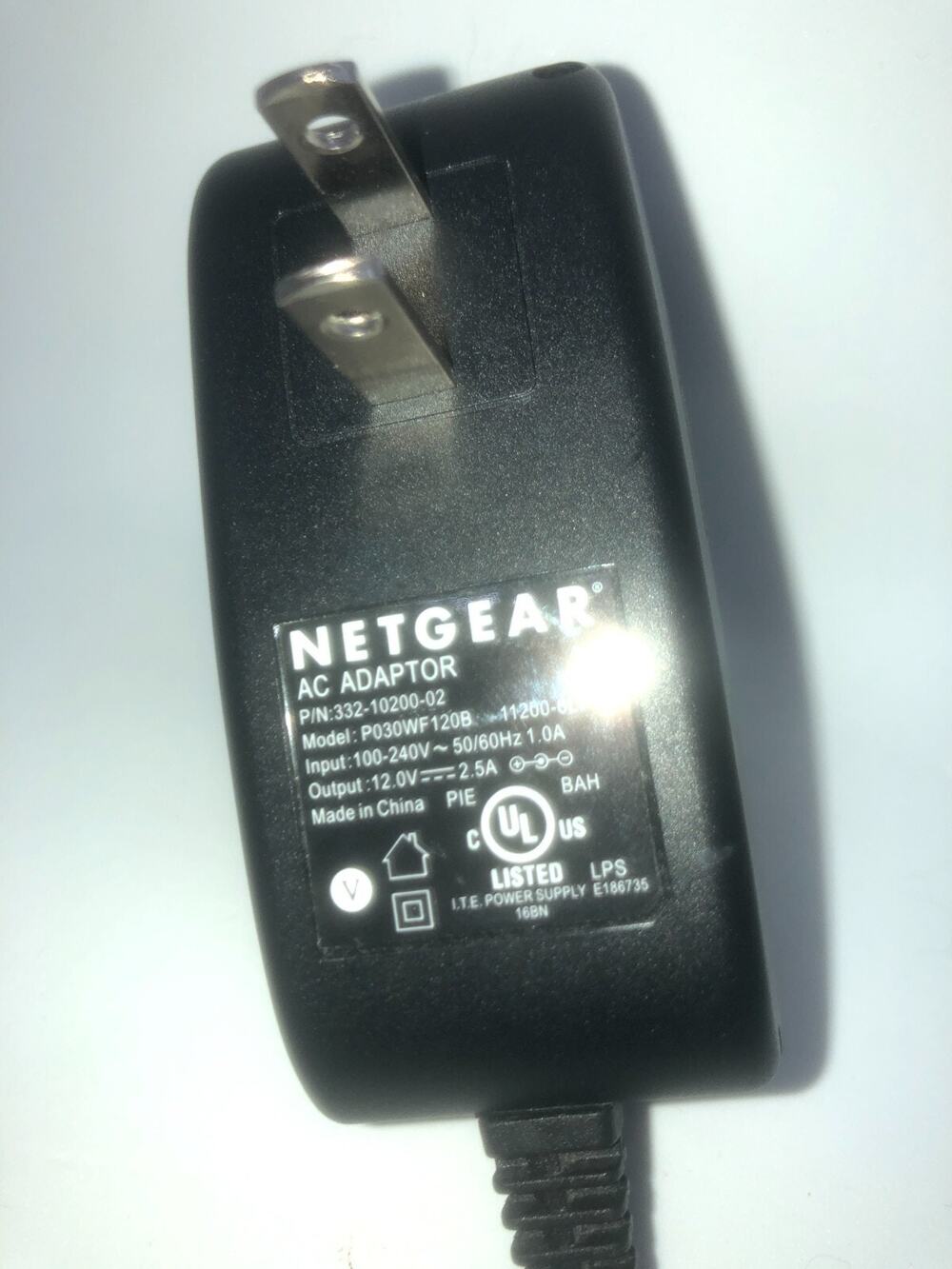 Genuine Netgear AC Power Adapter Plug Model P030WF120B P/N 332-10200-02